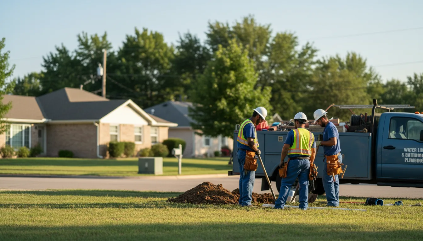 Residential water line and bathroom plumbing service in Valley Mills, TX